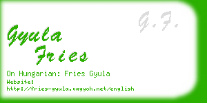 gyula fries business card